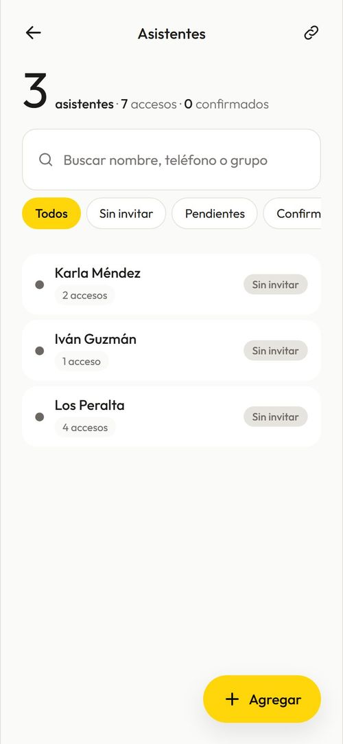 Los accesos repartidos.