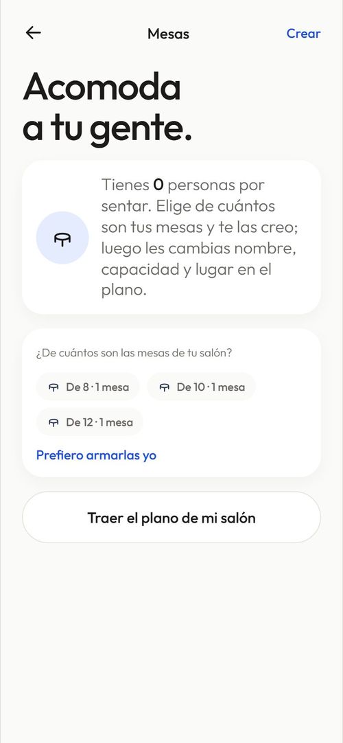 El acomodo de mesas.